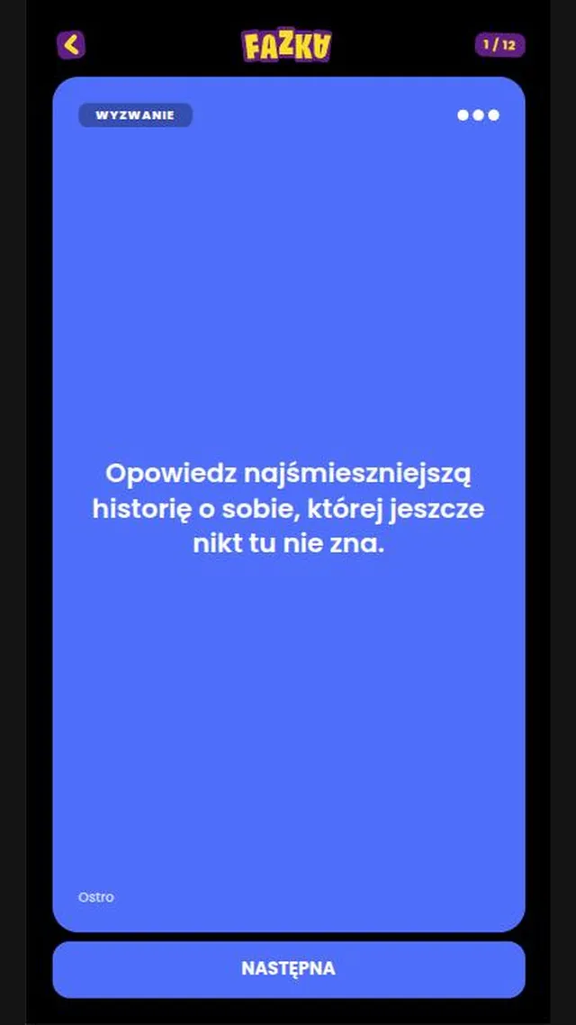 Rozgrywka — karta z zadaniem